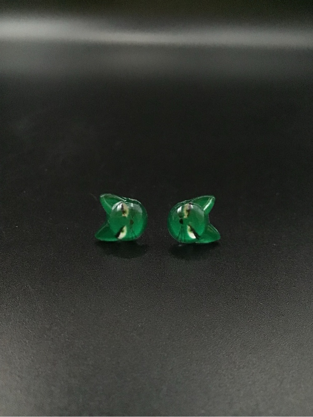 Green Cat Stud Earrings